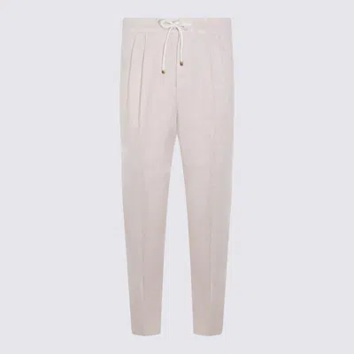 Brunello Cucinelli Yuta Linen Pants In Pink
