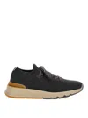 Brunello Cucinelli Knitted-upper Sneakers In Gray