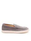 Brunello Cucinelli Suede Loafers In Dark Grey