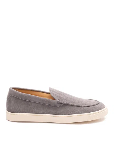 Brunello Cucinelli Suede Loafers In Gray