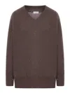 Brunello Cucinelli Cashmere V-neck Sweater In Brown