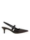 Brunello Cucinelli City 50 Leather Slingback Pumps In Brown