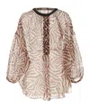 Brunello Cucinelli Monile Silk Blouse Shirt And Blouse Multicolor In Multi