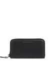 Brunello Cucinelli Zip-around Leather Wallet In Black