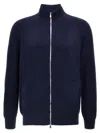 Brunello Cucinelli Zip-front Cardigan In Blue
