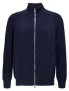 Brunello Cucinelli Zip-front Cardigan In Blue