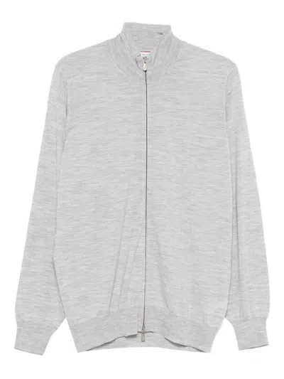 Brunello Cucinelli Zip Cardigan In Gray
