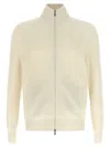 Brunello Cucinelli Zip Cardigan Sweaters And Cardigans White In Neutral