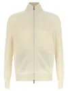 Brunello Cucinelli Zip Cardigan Sweaters And Cardigans White In Yellow