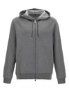 Brunello Cucinelli Cotton Zip-up Hoodie In Gray