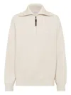 Brunello Cucinelli Cashmere English Rib Sweater In Neutral