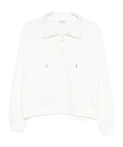 BRUNELLO CUCINELLI BRUNELLO CUCINELLI QUATER-ZIP DETAILED SWEATSHIRT