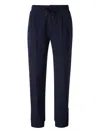 Brunello Cucinelli Drawstring Straight-leg Trousers In Blue