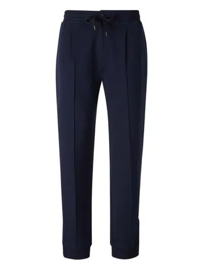 Brunello Cucinelli Zip-detail Cotton Track Pants In Blue