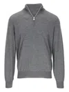 Brunello Cucinelli Zip-detail Sweater In Gray