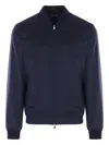 Brunello Cucinelli Zip-fastening Bomber Jacket In Blue