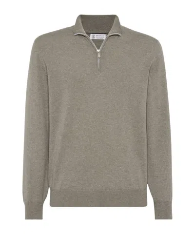 BRUNELLO CUCINELLI BRUNELLO CUCINELLI FUNNEL-NECK KNITTED POLO SHIRT