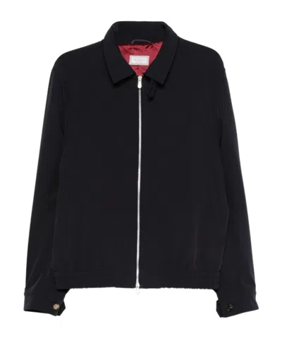 BRUNELLO CUCINELLI ZIP-FASTENING ELASTICATED-HEM BOMBER JACKET