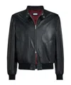 Brunello Cucinelli Men Shiny Nappa Leather Pilot Jacket In Black
