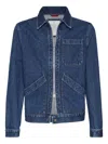 Brunello Cucinelli Zip-fastening Patch-pocket Denim Jacket In Blue