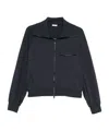 Brunello Cucinelli Cotton Zip Sweatshirt Chest Pocket In Blue