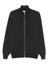 Brunello Cucinelli High Neck Cashmere Cardigan With Ribbed Cuffs In Black