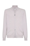 Brunello Cucinelli Zip-front Cardigan In Lavender