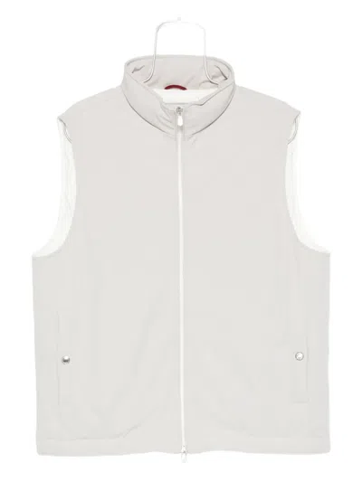 Brunello Cucinelli Sleeveless Down Vest In Gray