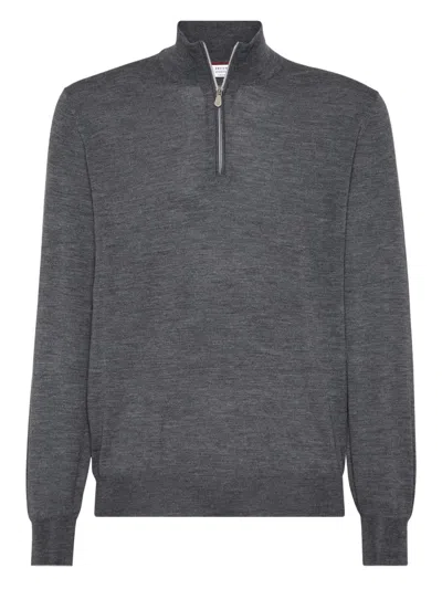 BRUNELLO CUCINELLI ZIP-FRONT KNIT JUMPER