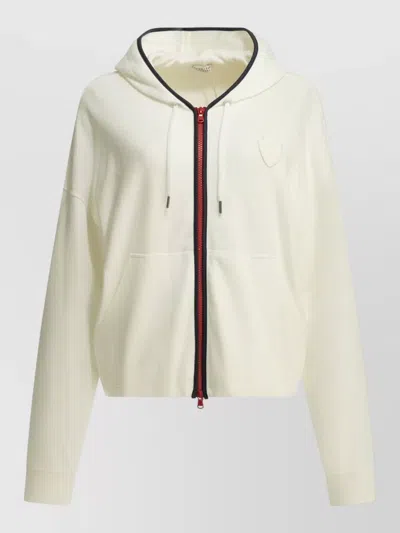 Brunello Cucinelli Zip Hoodie Sweatshirt Logo Detail In White