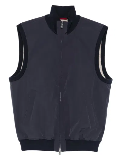 Brunello Cucinelli Zip Jacket In Blue
