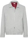Brunello Cucinelli Wool-silk-cashmere Bomber Jacket In Grey
