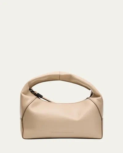 Brunello Cucinelli Zip Leather Top-handle Bag In Avorio