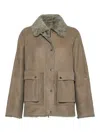Brunello Cucinelli Zip-up Bomber Jacket In Brown