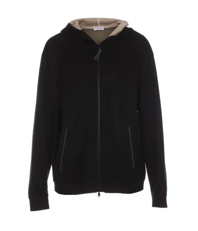 Brunello Cucinelli Zip Up Cardigan In Black