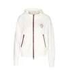 Brunello Cucinelli White Sweatshirt With Fixed Hood And Logo Patch On The Front In White