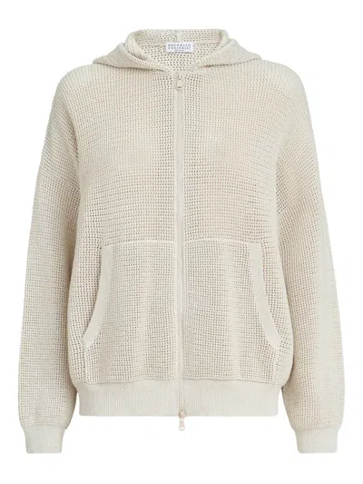 Brunello Cucinelli Sparkling Net Sweatshirt In Brown