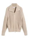 Brunello Cucinelli Zip-up Cardigan In Neutrals