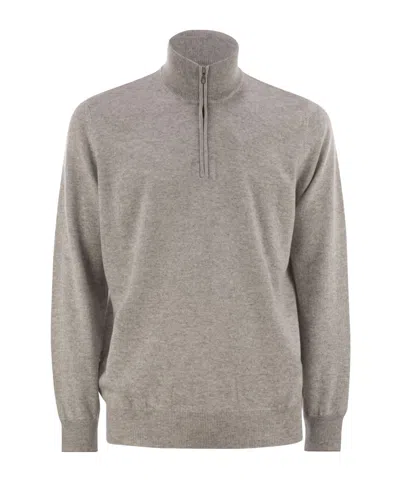 BRUNELLO CUCINELLI ZIP-UP CASHMERE JUMPER