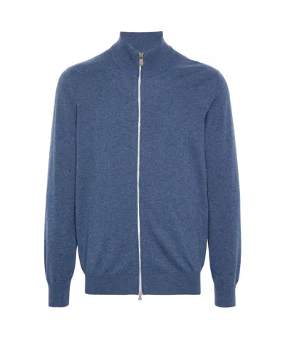 BRUNELLO CUCINELLI ZIP-UP CASHMERE JUMPER