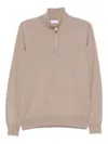 Brunello Cucinelli Zip-up Cashmere Sweater In Brown