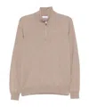 Brunello Cucinelli Zip-up Cashmere Sweater In Brown