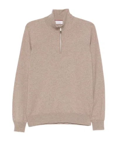 BRUNELLO CUCINELLI ZIP-UP CASHMERE SWEATER
