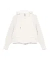 Brunello Cucinelli Cream-colored Short Down Jacket With Knitted Sleeves