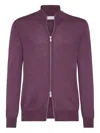 Brunello Cucinelli Lightweight Knit Cardigan In Purple