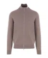 Brunello Cucinelli High-neck Zip-front Cardigan In Brown