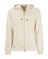 Brunello Cucinelli Zip-up Hooded Sweatshirt In White