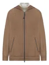 Brunello Cucinelli Women Cotton And Silk Blend Hoodie In Brown