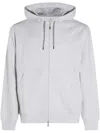 Brunello Cucinelli Double French Terry Zip-up Hooded Sweatshirt In Grey