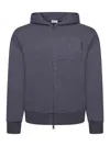Brunello Cucinelli Zip-up Hoodie Sweatshirt Grey In Blue